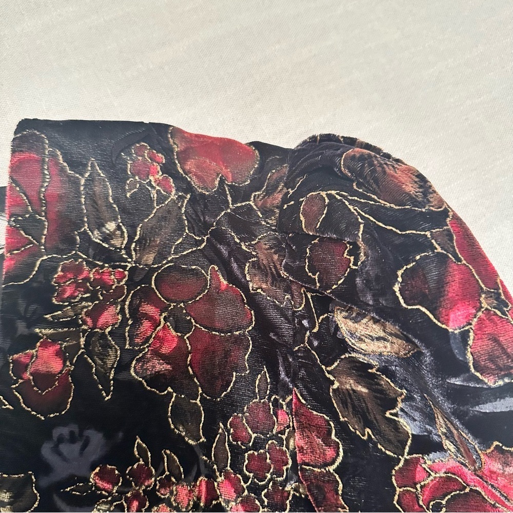 Vintage Steppin Out Jacket Womens 7 Black Floral Velvet Cropped Bolero 80s Party - Picture 3 of 9